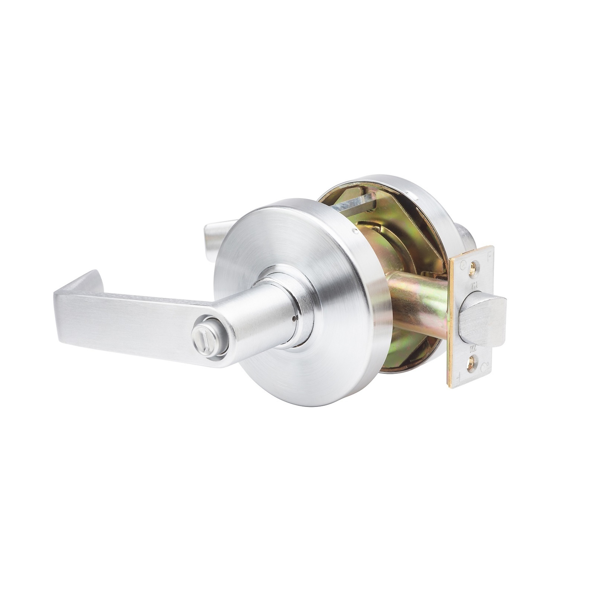 Trans Atlantic Heavy-Duty Privacy Door Handle — Brushed Chrome, Cylindrical, Grade 1, ADA Compliant, Model# DL-LHV40-US26D